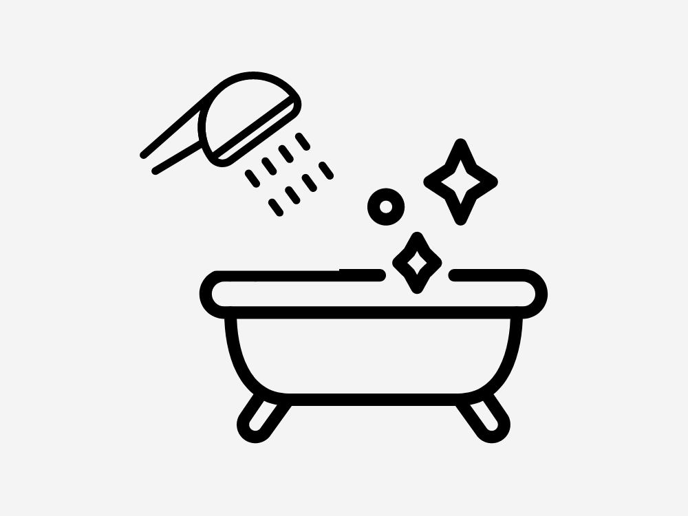 Skizze Dupor Duschkopf mit Badewanne